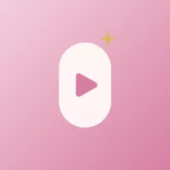The Capsule app icon: a cream pill shape with a pink play triangle and a small gold sparkle, on a pink gradient.